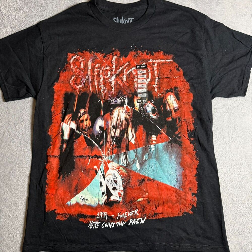 Official Slipknot Here Comes The Pain 25th Anniversary Tour T-Shirt Black Size L